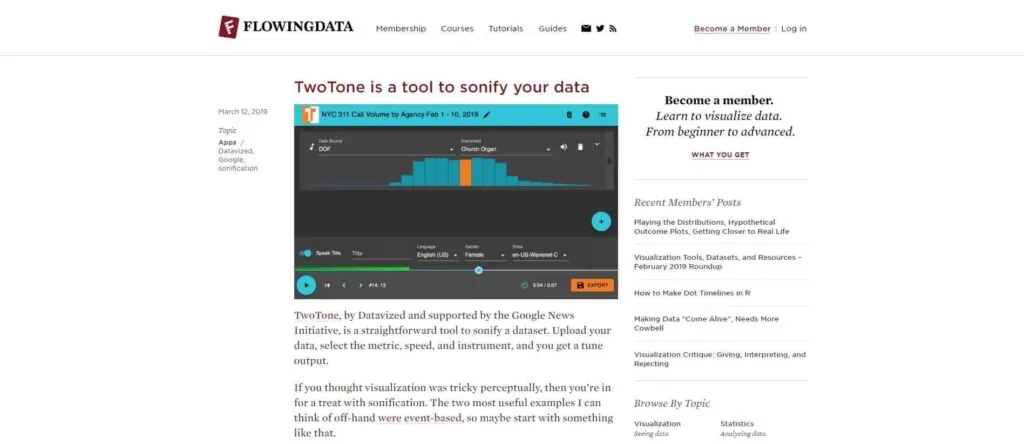 Flowing Data infographic website example