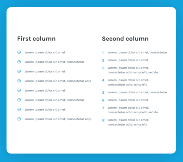 unordered ordered list examples