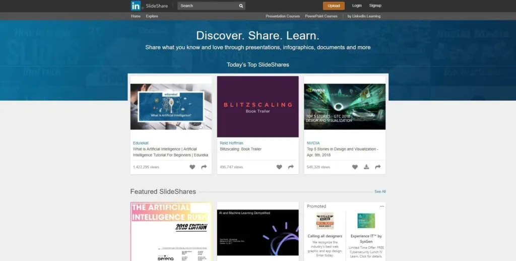 Slideshare website example